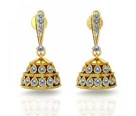 Vogue Crafts and Designs Pvt. Ltd. manufactures Designer Gold Jhumka Earrings at wholesale price.